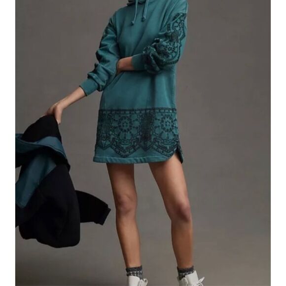 Anthropologie Daily Practice Elaine Embroidered Hoodie Sweatshirt